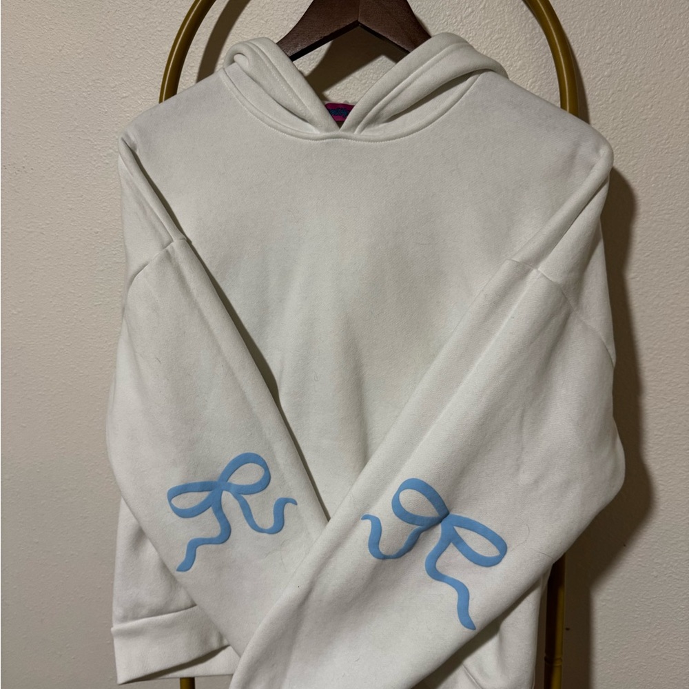 White edikted bow hoodie